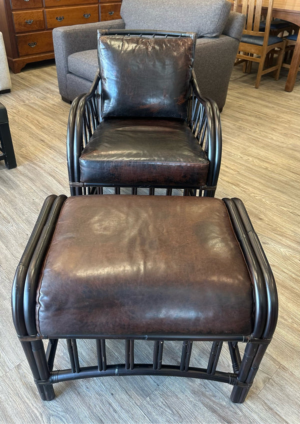 Palecek Chair w/Ottoman